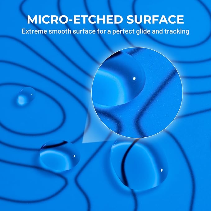 XVX White Topograph Glass Mousepad 4.0 Hard Mouse Pad for GamingUltra-Smooth Micro-Etched Surface Mouse Mat with Non-Slip Rubber Base(410mm*310mm)