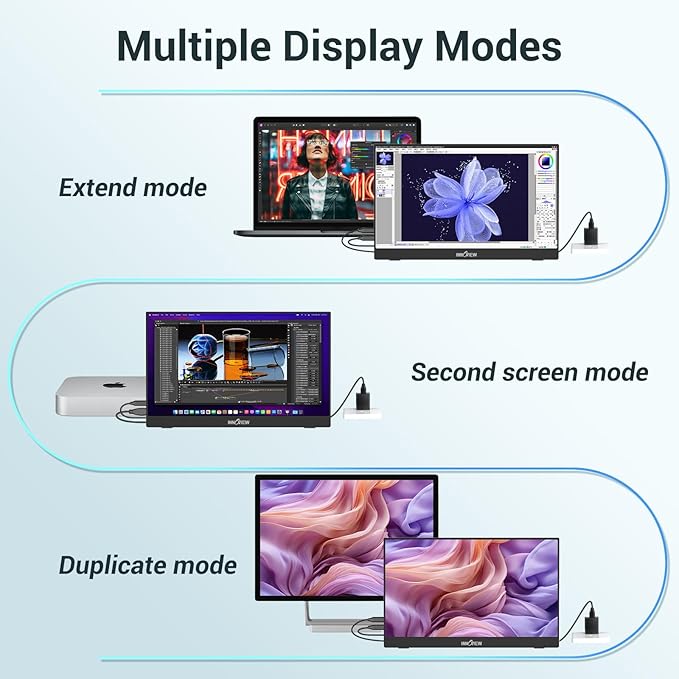 InnoView Portable Monitor 15.6 Inch FHD 1080P HDMI USB C Second External Monitor for Laptop Desktop MacBook Phones Tablet PS5/4 Xbox Switch Built-in Speaker with Protective Case
