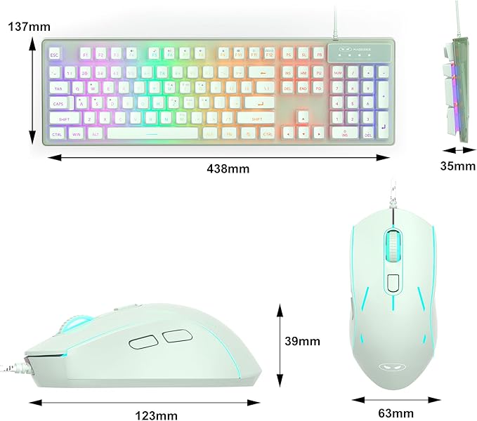 Gaming Keyboard and Mouse Combo K1 RGB LED Backlit Keyboard with 104 Key Computer PC Gaming Keyboard for PC/Laptop (Green)