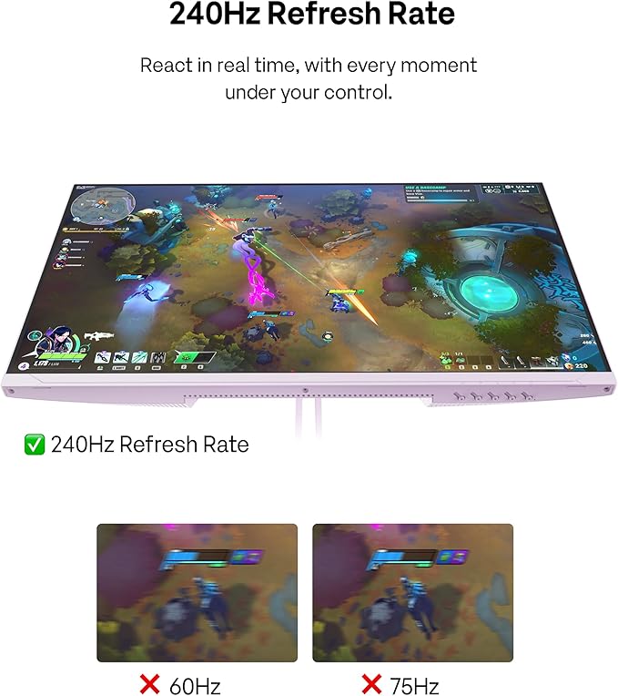 Pixio Two PX279 Wave Purple 27 inch 240Hz Refresh Rate FHD 1080p Resolution Fast IPS Panel 1ms GTG Resonse Time Gaming Monitor and PS1D Wave Purple Dual Monitor Arm