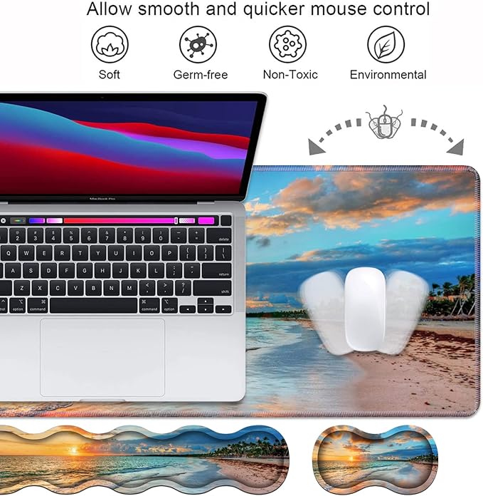 Ergonomic Keyboard Wrist Rest &amp Mouse Pad Wrist Rest Set Large XXL Gaming Desk Mat 31.5x 11.8 Non-Slip Base Memory Foam Easy Typing Pain Relief for Office &amp Home Bible Verses Proverbs 3