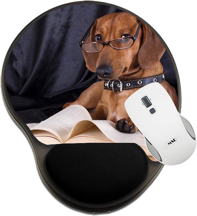 MSD Mousepad Wrist Rest Protected Mouse Pads Mat with Wrist Support Image ID: 10142599 Puppy Purebred Dachshund