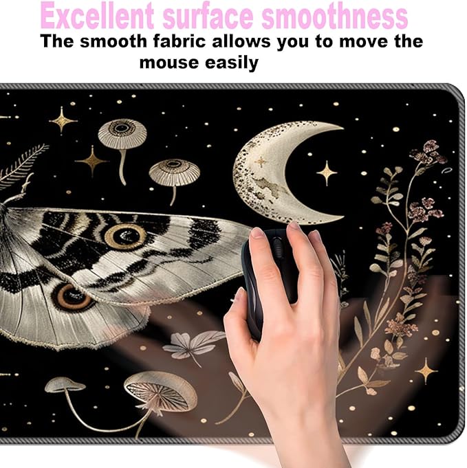 Keyboard Wrist Rest SetMemory Foam Wrist Support Mouse Pad31.5x11.8 Desk Mat for Comfortable Typing &amp Pain ReliefNon-Slip Base for Office &amp Home Use - Mushroom Moth