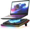 llano V12 Gaming Laptop Cooling Pad RGB Laptop Cooler Laptop Cooling Fan Stand with 5.5 Inch Powerful Turbofan for 15.6-19in Laptop Adjustable Speed Dustproof 3-Port USB Hub Black (RGB)