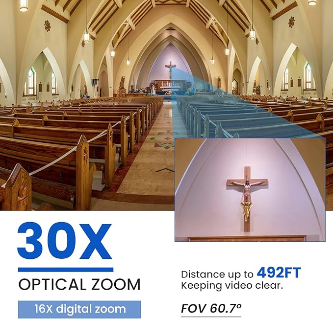 PTZ Camera 30X SDI Camera Support Optical Zoom Video and POE with Network IP Live Streaming Simultaneous 3G-SDI and USB Video Output for Conferences Church Teaching