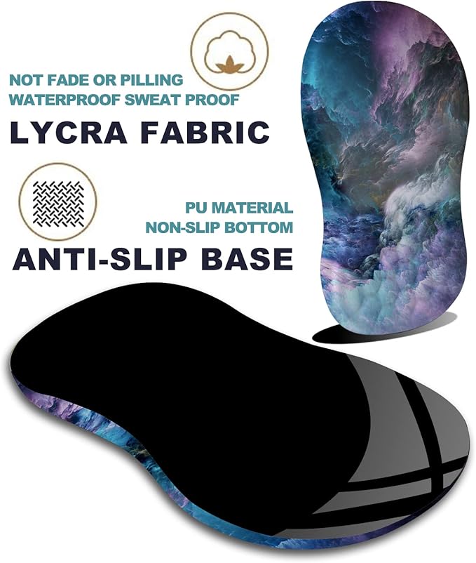 Ergonomic Wrist Rest Support Mouse Pad Massage Design Relief Carpal Tunnel Pain Entire Memory Foam Non-Slip Computer Mouse Pads for Wireless