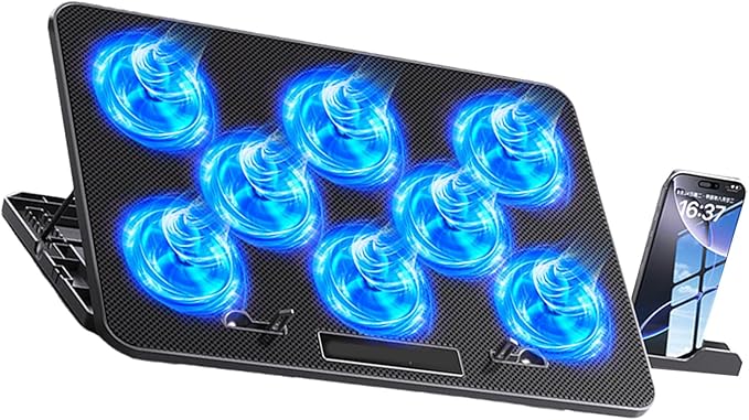 Ergonomic RGBs Laptop Coolers for Gaming Devices Universals 14-17.3inch Enhances Heat Transfer Metal Construction Fast Speed Laptop Coolers