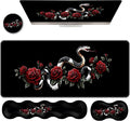 Ergonomic Keyboard Wrist Rest &amp Mouse Pad Wrist Rest SetXL Gaming Desk Mat 31.5x 11.8Non-Slip BaseMemory FoamEasy Typing Pain Relief for Office &amp HomeSnake with Red Roses