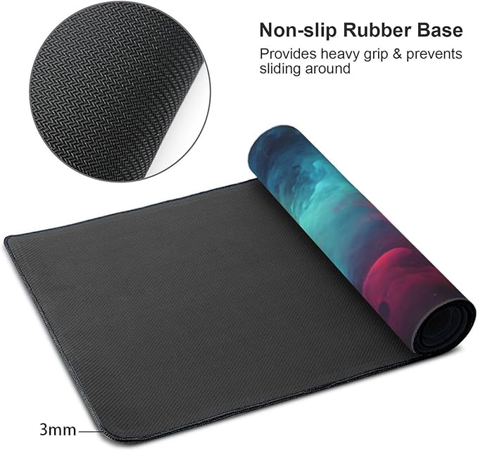 AQQA 3XL Huge Mouse Pads Oversized (48x24) - Extra Large Gaming XXXXL Mouse Pad for Full Desk - Mousepad with Stitched Edges Non-Slip Rubber BaseDesk Mat for LaptopComputer &amp PCStarry Space