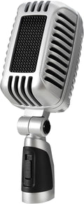CAROL CLM-101 Professional Vintage Wired Microphone – Dynamic Supercardioid with Dual Microphone-Capsules for Singing Karaoke and Stage Includes Mic Storage Bag &amp Switch(Cable Not Included) -B