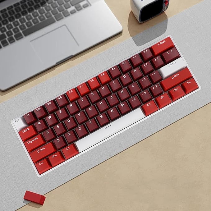 Vikye Mechanical Gaming Keyboard Portable 60% Layout 61 Keys Type C Wired Keyboard with RGB Backlight for Laptop PC Red Switch with Red Switch