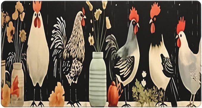 Cartoon Chicken Desk Cover MatExtended Large Mouse PadComputer Laptop Mat Desk Decor for Office Game Home 30x16 Inch