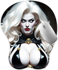 3D Mouse Pad Oppai Mousepad with Soft Gel Wrist Rest Anime Manga Gaming Boob pad Anti-Slip Mouse Mat （Lady-Death）