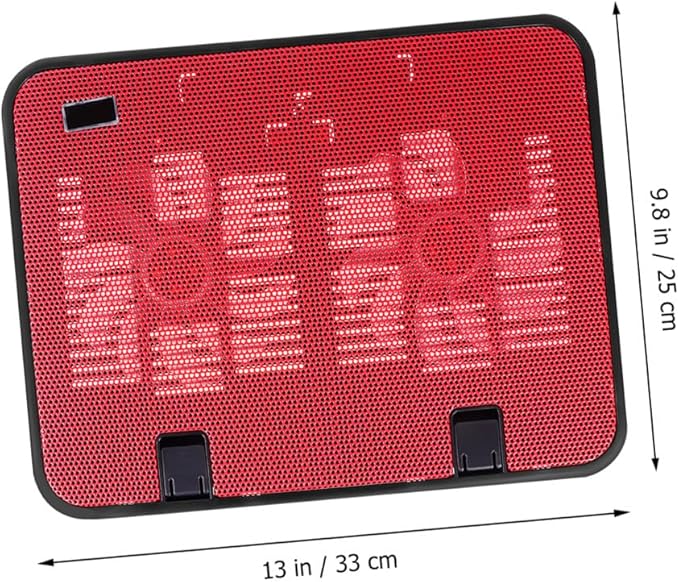 5V Notebook Cooler with Dual USB Fans Laptop Cooling Pad Design for Optimal Airflow Ergonomic Stand for Desk Bed Use Red