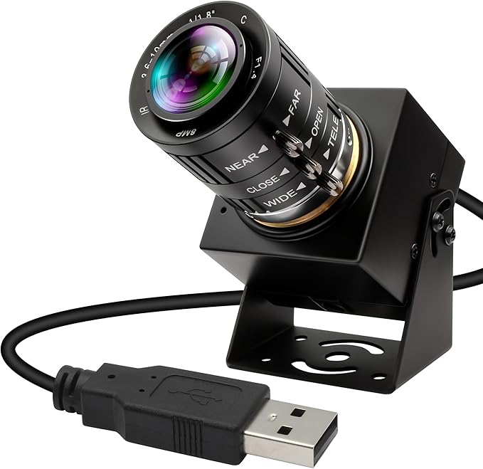 4K Webcam 1080P@120fps USB Steaming Camera with 3.6-10mm Varifocal Manual Lens12Megapixel UVC Free Driver Compatible Computer Plug and Play for Conferencing 3D Printer Industrial Security