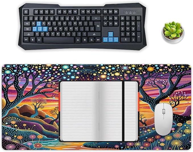 Tree of Life Mouse Pad Gaming Mousepad 36 x 16 Inch Large Desk Mat Keyboard Pads Extend Long XL Mouse Mat with Non-Slip Base Desk Accessories for Home Office Keyboard Mouse