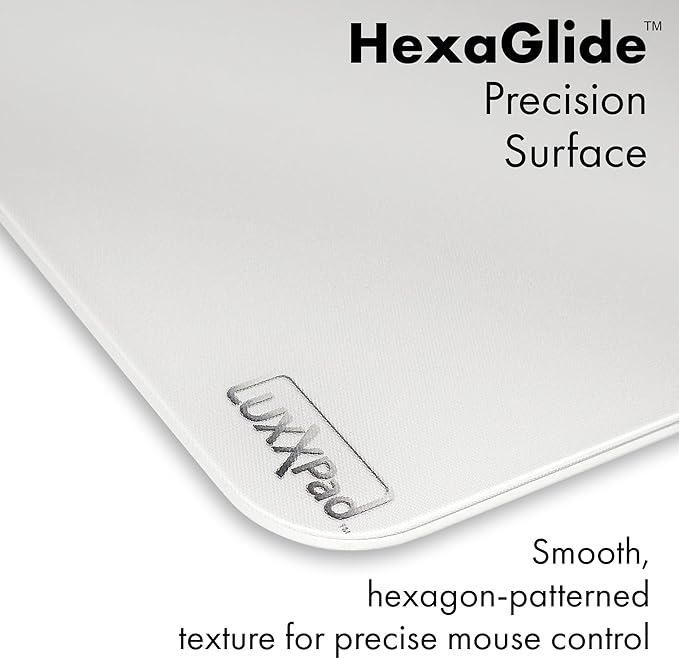 Glassboard Studio LuxxPad Glass Mouse Pad - Mouse Pad Gaming and Dry Erase Note Taking Pad Tempered Strong Glass with Rubber Non-Slip Feet for Gaming &amp Work (White 7.5 x 8)
