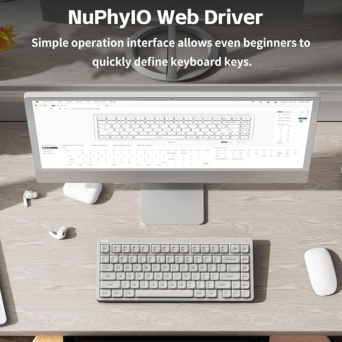 nuphy Node75 Wireless Mechanical Keyboard 75% Hot Swappable Custom Keyboard 82 Keys Computer Gaming Keyboards Supports Touch Gestures PBT Keycaps RGB Backlit Bluetooth/2.4GHz/USB-C