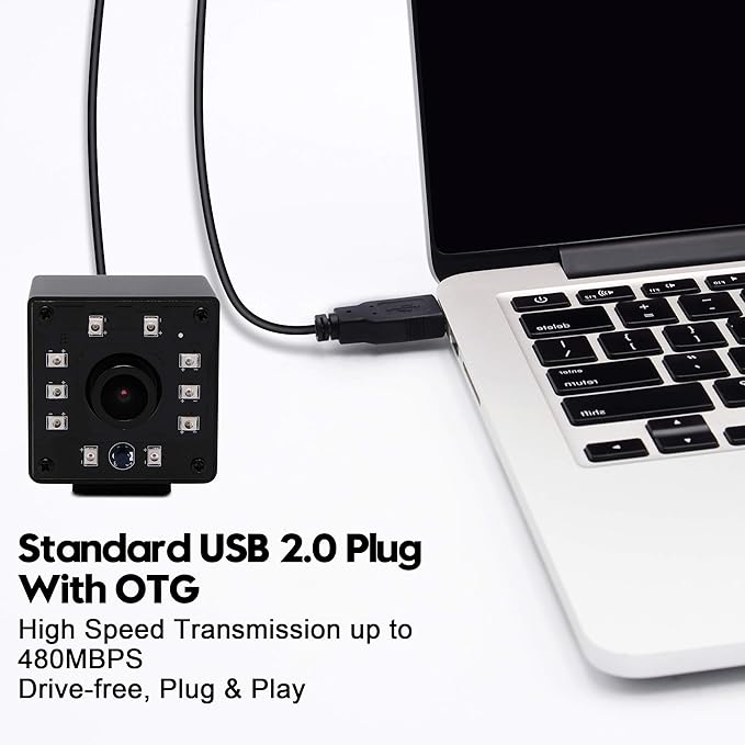SVPRO 1080P Night Vision USB Camera CMOS OV2710 IR LED Infrared Webcam with IR Cut HD Surceillance Camera 3.6mm Lens Mini Cam with Metal Casing for Android Windows Linux Mac Raspberry