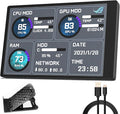 WOWNOVA English Version Computer Temp Monitor ARGB PC Case Display IPS USB Mini Screen CPU RAM HDD Data Monitor
