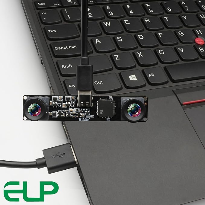 ELP 210fps Monochrome Global Shutter USB Camera Module - Dual Lens Synchronization B/W Web for PC 800P 120fps Lightburn USB2.0 OmniVision OV9281 Binocular (83 No Distortion Lens)
