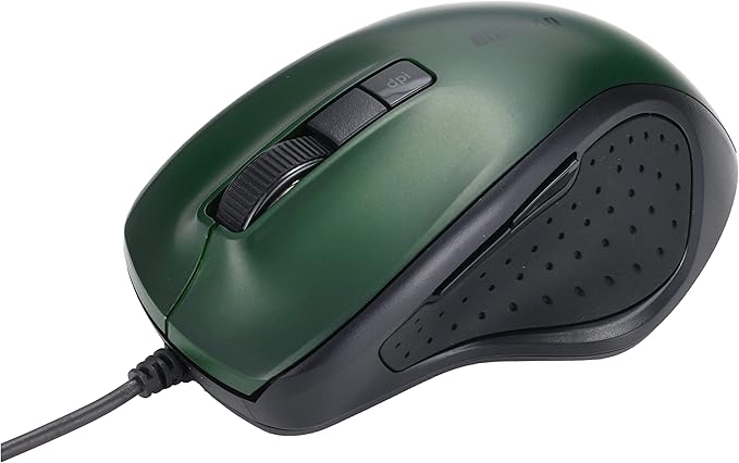 BUFFALO BSMBU308GR Wired BlueLED Silent 5-Button Mouse Green