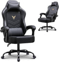 GTPLAYER Gaming Chair Recliner Chair with Headrest &amp Lumbar Support Linkage ArmrestErgonomic Gaming Chair 350lbs High Back Office Home Black