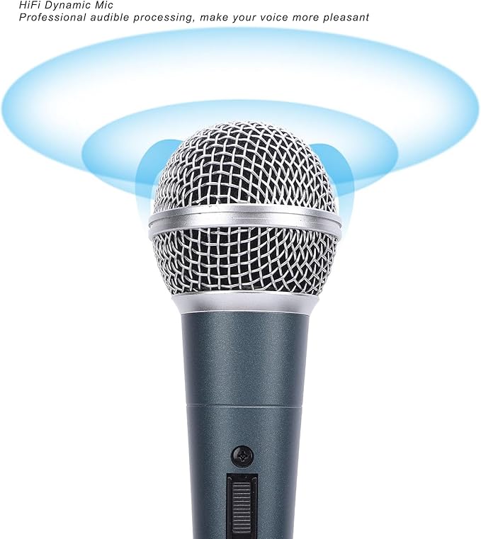 Wired Dynamic Microphone Set Moving Coil Dynamic Cardioid Handheld Microphone Enhanced Sound Quality with Low Latency Recording Stable for Active Speakers Mixers Am (Blue)