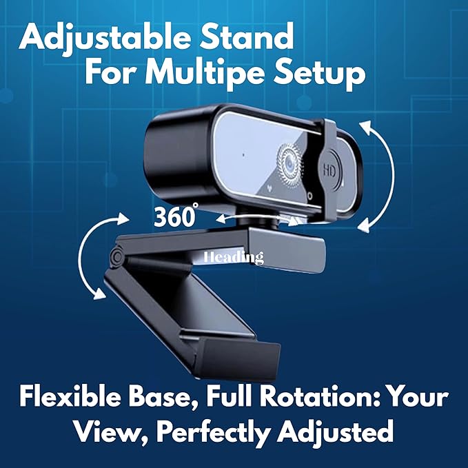 FHD 4K Webcam with AutoFocus USB Desktop Camera Black Webcam Built-in Microphone for Video Conferencing Online Meetings Universal Tripod-Ready Clip fits laptops and LCD Monitors.