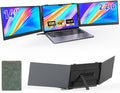 Redalf 14” Triple Laptop Screen ExtenderUltra-Thin &amp Lightweight (2.2lb) Portable 1080P FHD IPS Monitor Plug &amp Play USB-C/HDMI Fits 13–17.3” Laptops for Mac/Windows/Chrome