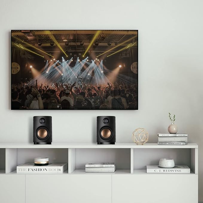 HiVi-Swans OS-10 HiFi Stereo Speakers Bluetooth 5.0 Active Computer Bookshelf Speakers - 4'' Dynamic Woofer Powered Desk Speakers 62w RMS with Touch Control for PC/Phone/TV - Black