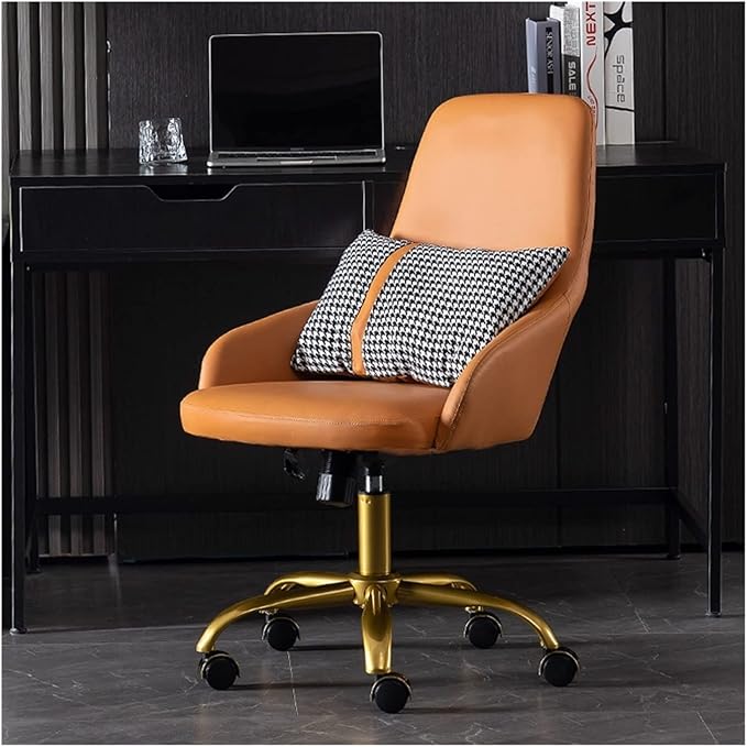 Adjustable Office Computer Chair with Armrest Leather Office Chairs Meeting Room Computer Chair Backrest Gaming(Dark Gray-Silver)