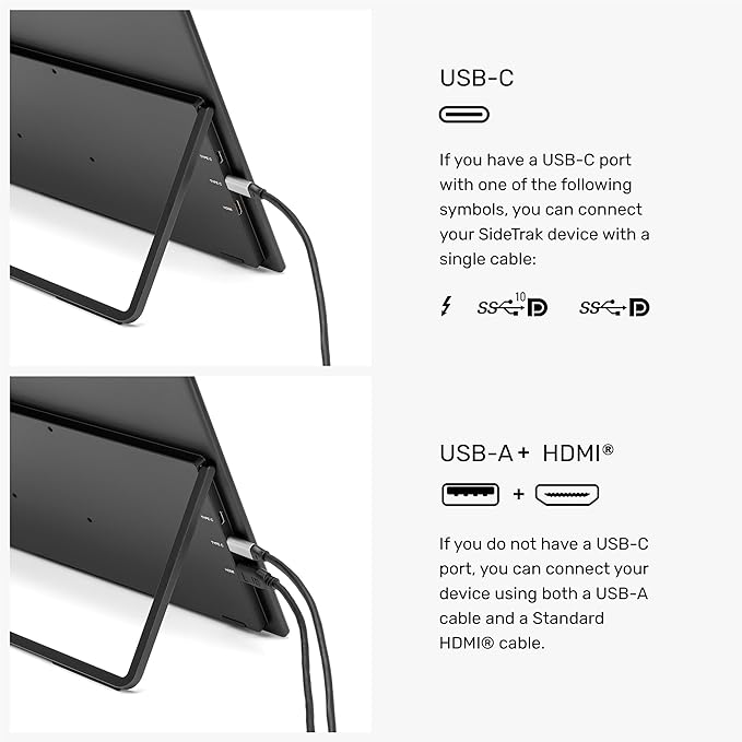 SideTrak Solo Book 15.6 Foldable Dual Screen Portable Monitor - FHD Portable Stacked Monitor External Display for Laptop Extender with Stacked Dual Monitors for Mac PC and Chromebook