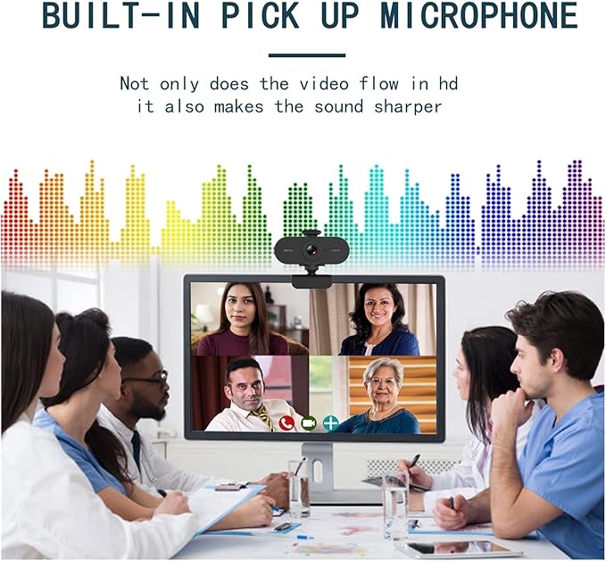 Webcam 2K Full HD Web Camera with Microphone USB Plug Video Web Cam for PC Computer Laptop Mini Cam Accessories Gamer Webcast for Business Meetings
