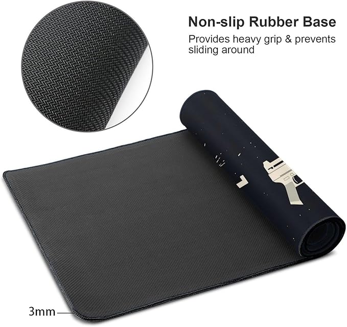 Handgun Desk Cover MatExtended Large Mouse PadComputer Laptop Mat Desk Decor for Office Game Home 30x16 Inch