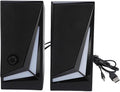 Computer Speakers PC Speakers with RGB 7 Dynamic Light Effects USB Powered PC Speakers with Loud Stereo Sound Headphone in for Desktop Laptop