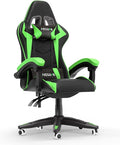 Gaming Chair High Back Ergonomic Computer Gamer Chair with Headrest and Lumbar Support Racing Style Reclining Game Chair for Adults Kids (Green-Black)