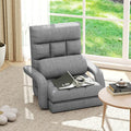 WAYTRIM 6 Position Indoor Chaise Lounge Chair Gaming Floor Chair for Teens Adults Indoor Lounge Chair Lazy Sofa for Pets with Armrests &amp Pillow Comfy Chair for Bedroom Dorm Living Room - Grey
