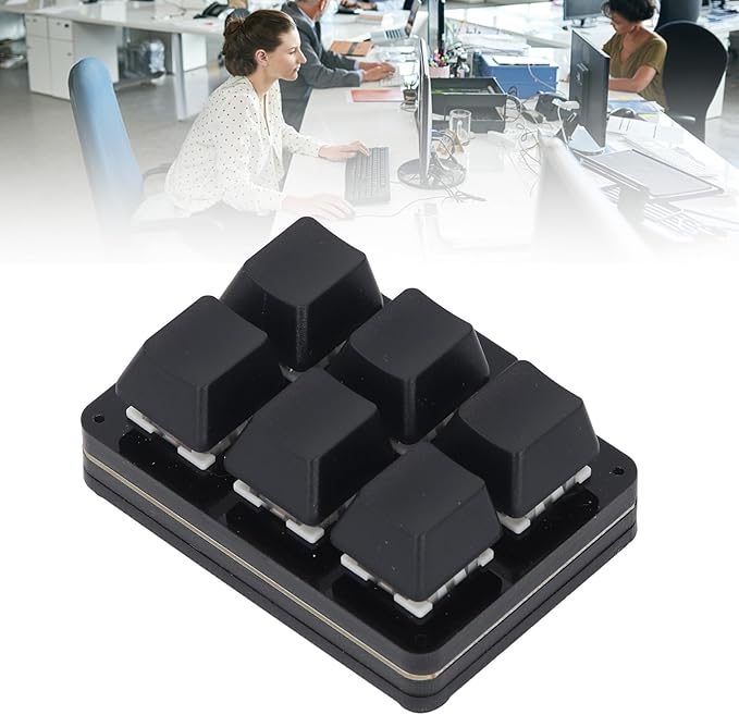 Mechanical Gaming Keyboard with Programmable Macro Support One Handed 6 Key Hotkeys Real time Floating One Click Start USB Type C Wired for Computers