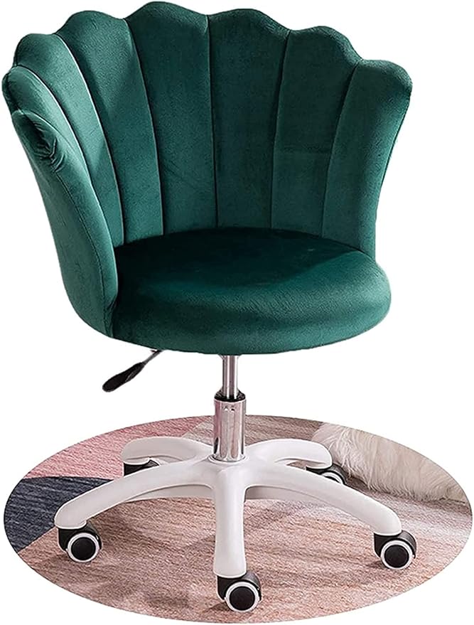 Office Velvet Swivel Chair Office Chair Ergonomic Office Chair Petal Wrap Design Computer Chair Gaming Gaming Chair Chair (Color:Dark Green)