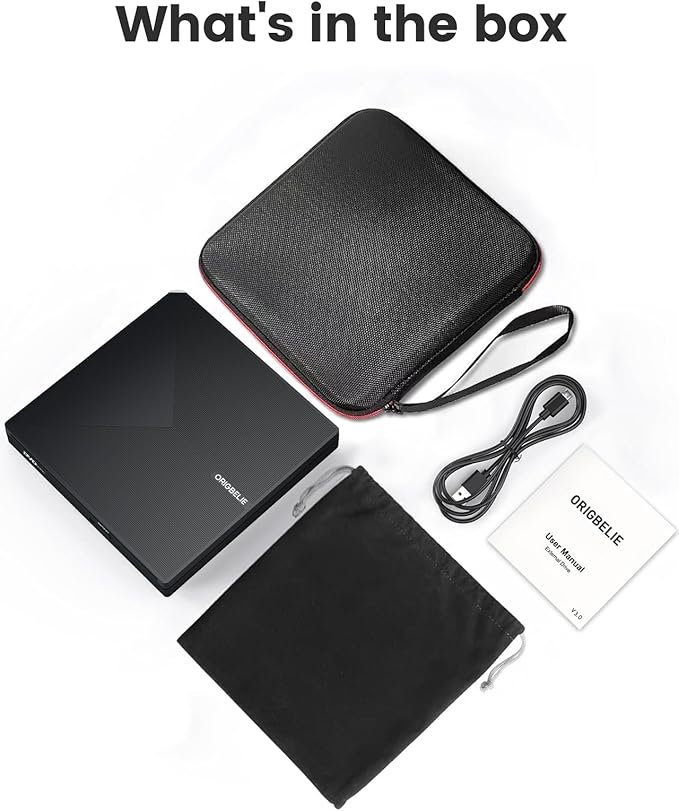 External CD DVD Drive Portable Type C &amp A USB 3.0 DVD +/-RW Player Burner Reader Writer Optical CD ROM Disc Drive for MacBook Laptop Desktop PC Mac OS Windows Linux with Carrying Case