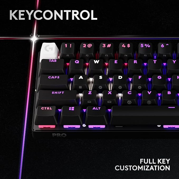 Logitech G PRO X 60 Lightspeed Wireless Gaming Keyboard Ultra Compact TKL 60% Mechanical Keyboard for Windows PC LIGHTSYNC RGB Dual-Shot PBT Keycaps GX Optical Tactile Switches - Black