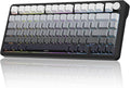 CC MALL M75 Mechanical Keyboard75% Gasket Hot SwappableRGB BacklitSide Printed PBT Keycaps2.4Ghz/Bluetooth/USB-C Gaming Keyboards (White and Black)