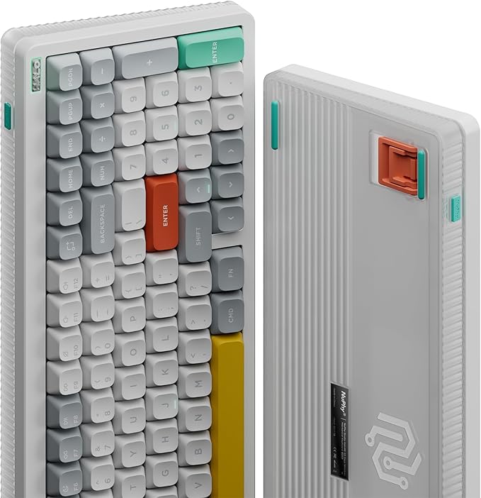 nuphy Halo96 V2 Wireless Mechanical KeyboardGasket Structure96% Hot Swappable Gaming Keyboard 99 Kyes RGB BacklitSupport QMK/VIABluetooth/USB-C/2.4GHz-WhiteMint Switches (37gf)