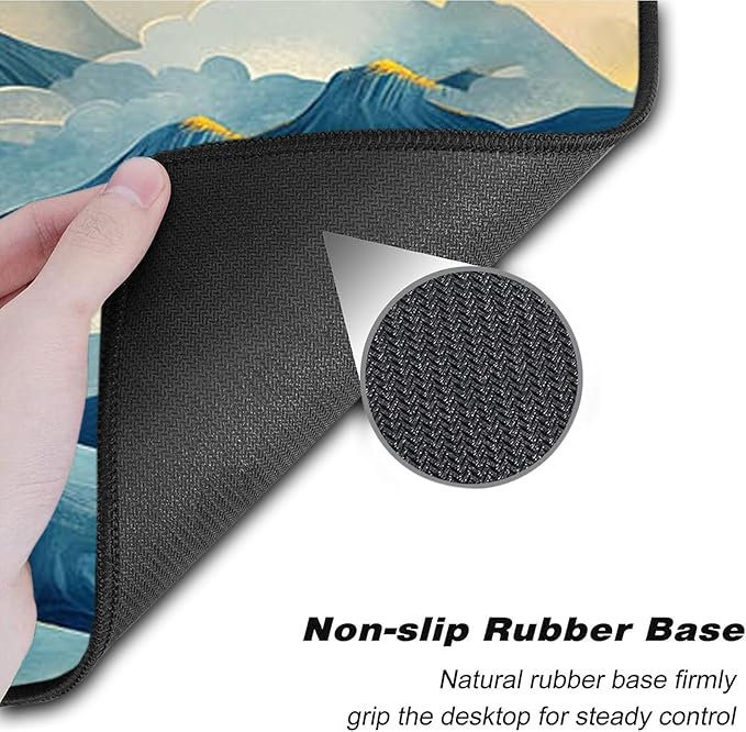 Keyboard Wrist Rest SetMemory Foam Wrist Support Mouse Pad31.5x11.8 Desk Mat for Comfortable Typing &amp Pain ReliefNon-Slip Base for Office &amp Home Use - Mountain and Moon