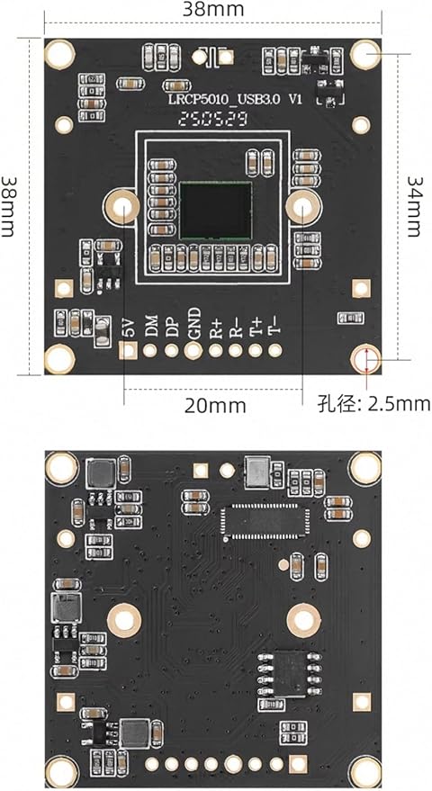 5MP Global Shutter USB3.0 Camera High Speed 60fps for Robotics (Lens FL 2.1mm 150° Little distoration)