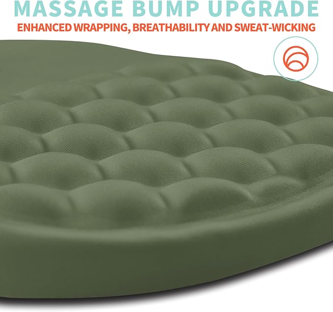 Ergonomic Mouse Pad Wrist Support with Memory Foam Massage Bulge Carpal Tunnel Pain Relief Mousepad Wrist Rest for Mouse(12x8 inchOlive Green)