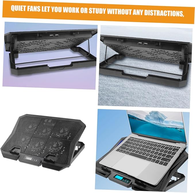 Laptop Cooling Pad 15.6-inch with 6 Fans Adjustable Speed Quiet Cooling Stand for Gaming and Office Use Blue Light USB Powered for Laptops