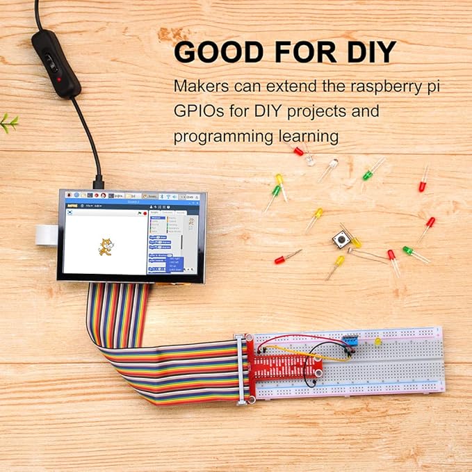 OSOYOO 5-Inch DSI Touch Screen Display Kit for Raspberry Pi 4B 3B 3B+ 2 - RPi 800x480 LCD with Portable Stand Holder Case