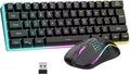 RedThunder 60% Wireless Gaming Keyboard &amp Mouse Combo with Rechargeable Battery Ultra-Compact Small RGB Mechanical Feel Keyboard Ergonomic Lightweight Honeycomb Optical Mouse for Gaming/Business